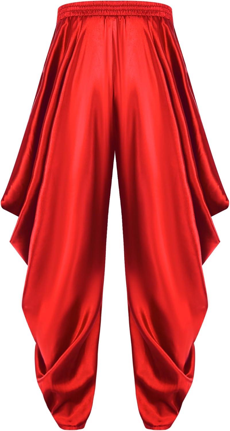 Oyolan Men's Harem Pants Loose Stretchy Casual Hippie Trousers for Summer Beach Cosplay