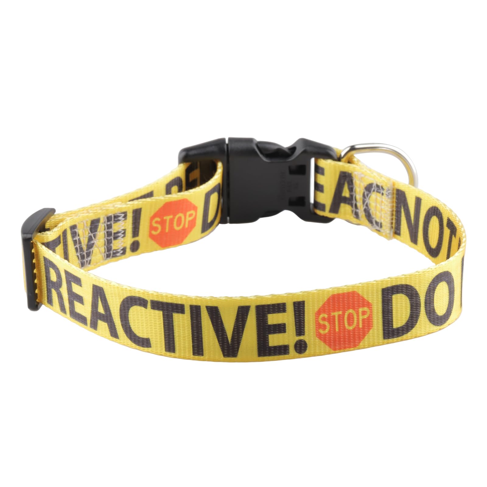 CENWA Do Not Pet Reactive Dog Collar (One Size, Yellow, Polyester, Reactive Dog Warning Print), DO NOT PET REACTIVE Collar