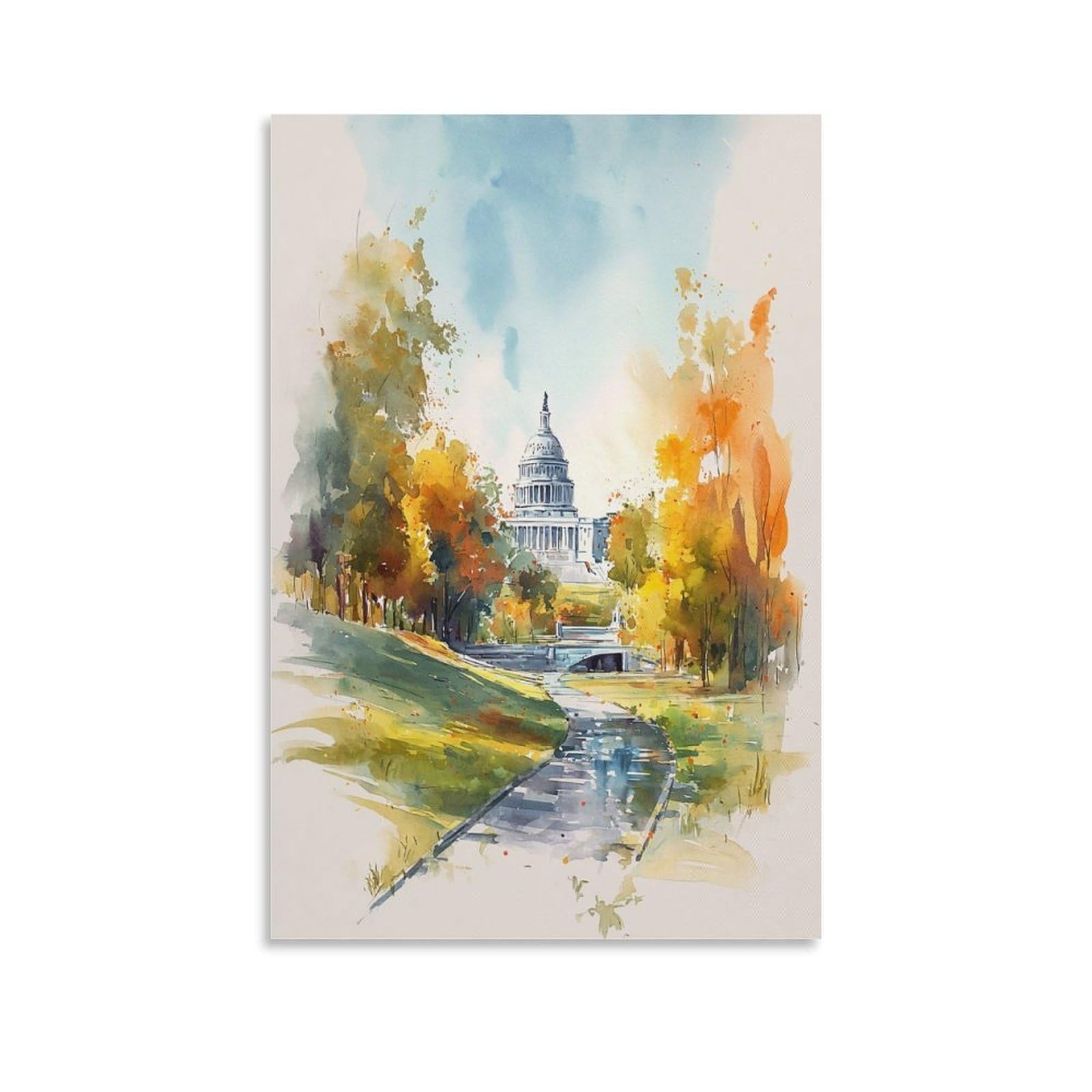 Washington 24x36inch(60x90cm) Vintage Travel Poster Watercolor Canvas Art