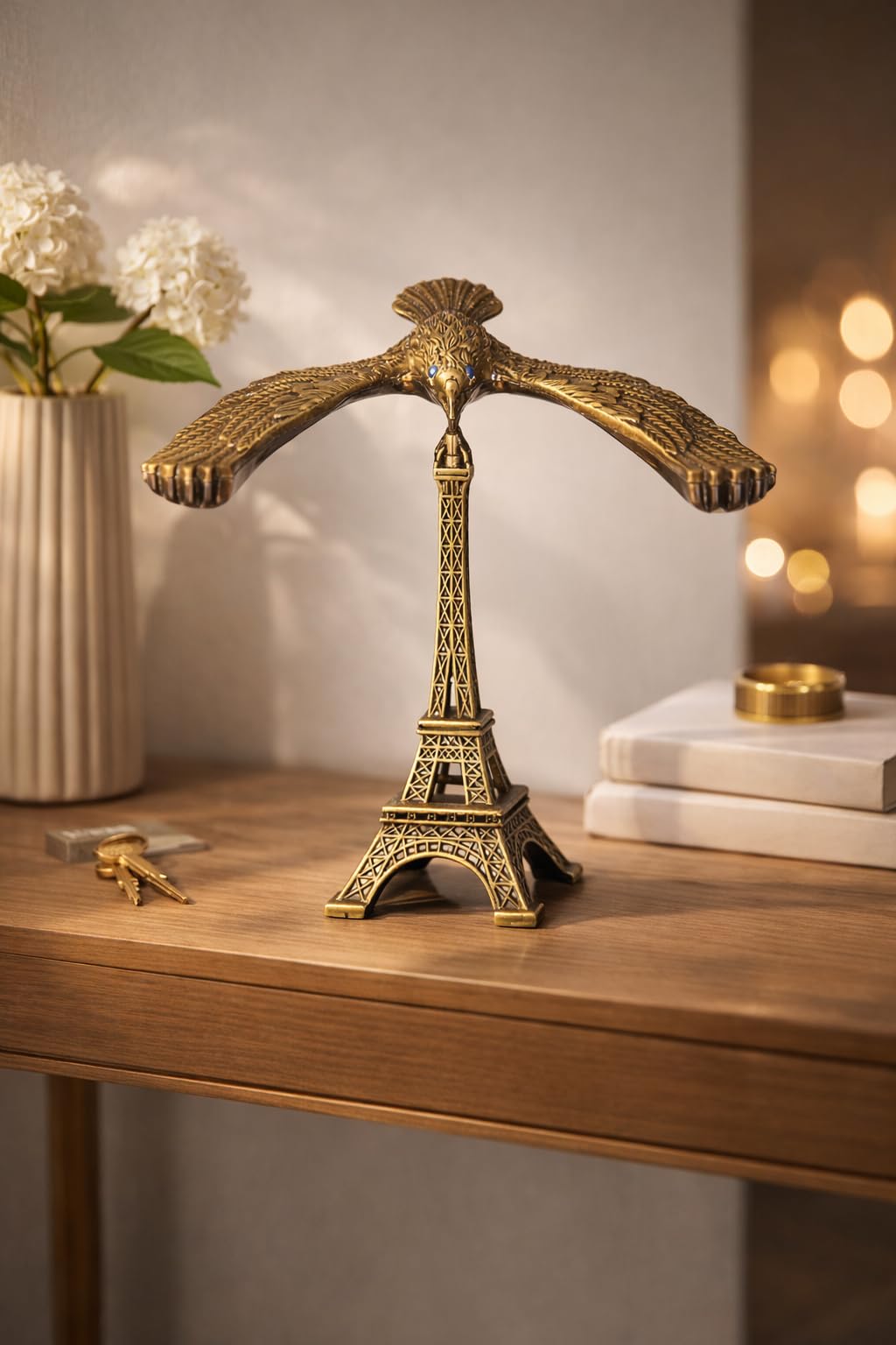 Balancing Bird Eiffel Tower 4.3Inch | Balance Eagle Alloy Balance Toys | Self Balancing Eagle Eiffel Tower Antique Vintage Statue for Home Decor, Office, Tabletop Decoration Gold-image-25