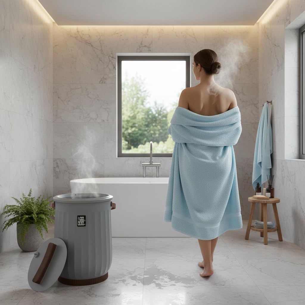 20L Towel Warmer for Bathroom, Heated Towel Bucket with 4 Timer Settings & Auto-Off, Fast Heating Blanket Warmer for Home, Fits Towels, Bathrobes, Blankets, Ideal for Spa & Gifts, Grey