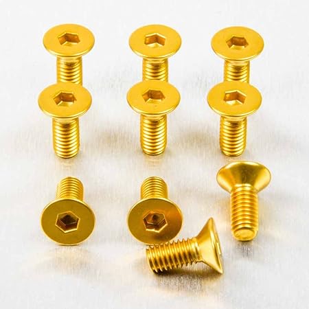 Amazon Co Jp アルミニウム皿ボルトm6 X 1 00 Mm X 15 Mmパックx 10ゴールド 産業 研究開発用品