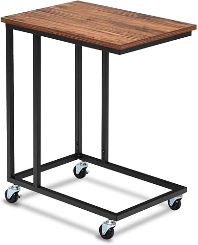 Miniatura 8 de Charola de café Tangkula perfecta como mesa auxiliar o mesita para sofá otomano, consola de soporte de televisión y colaciones Negro