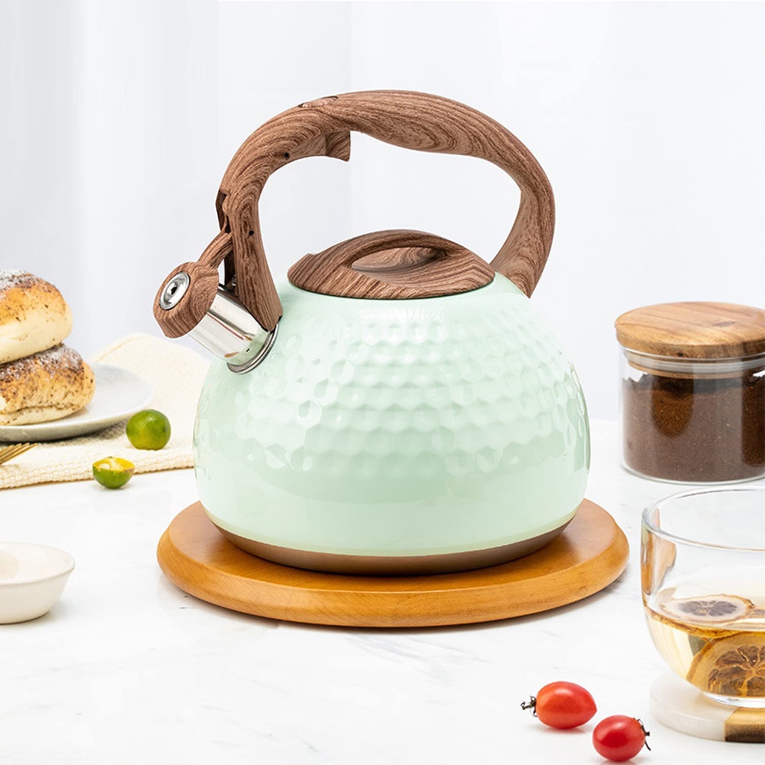 Czajnik z Gwizdkiem Czajnik Z Gwizdkiem Ze Stali Nierdzewnej 2,8 L Płyta Kuchenna Czajniczek Uchwyt Czajniczek Kuchenny Czajnik Do Kuchenki Gazowej Kuchenka Indukcyjna Gwizdanie Czajnik Czajnik Kuchen