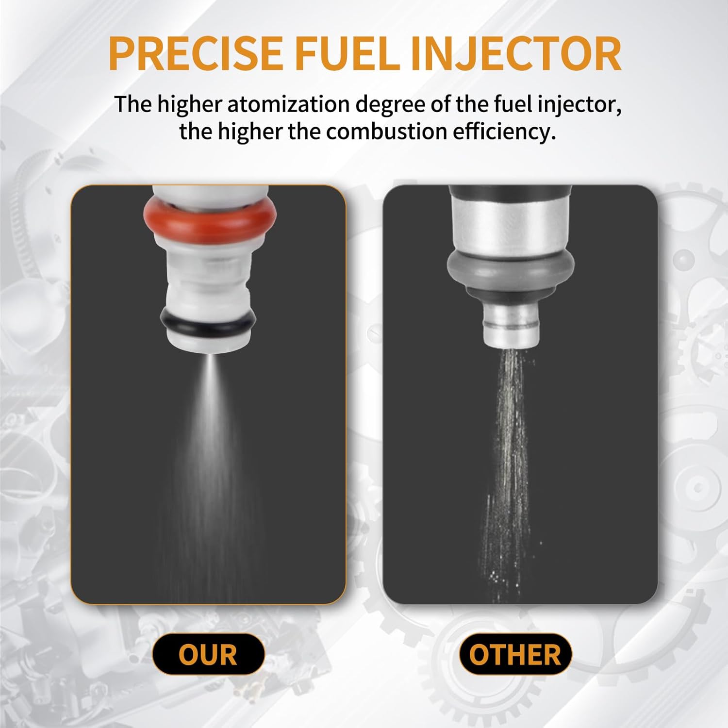 4PCS Fuel Injectors 8 Holes Compatible with Acura RSX 2005-2006, for Honda Accord 2003-2007, CR-V 2005-2009, Element 2003-2011 L4 2.4L Replace# 16450RAAA01