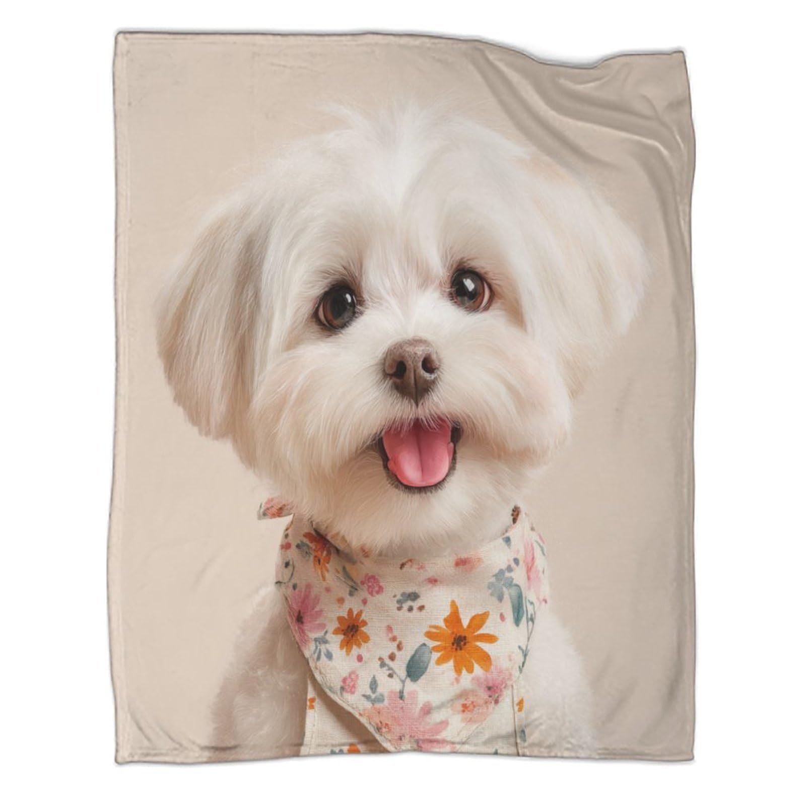 Couverture flanelle 3D chien Westie doux respirant jeté de lit enfant plaid 100x130cm