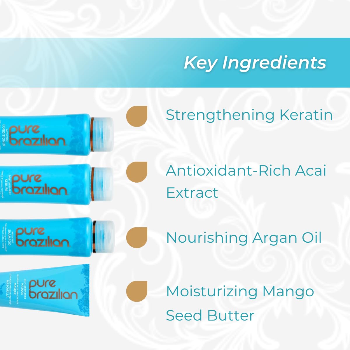 Pure Brazilian 4-Piece Essential Travel Size Kit: Anti-Frizz Shampoo, Conditioner, Serum & Masque - Image 3