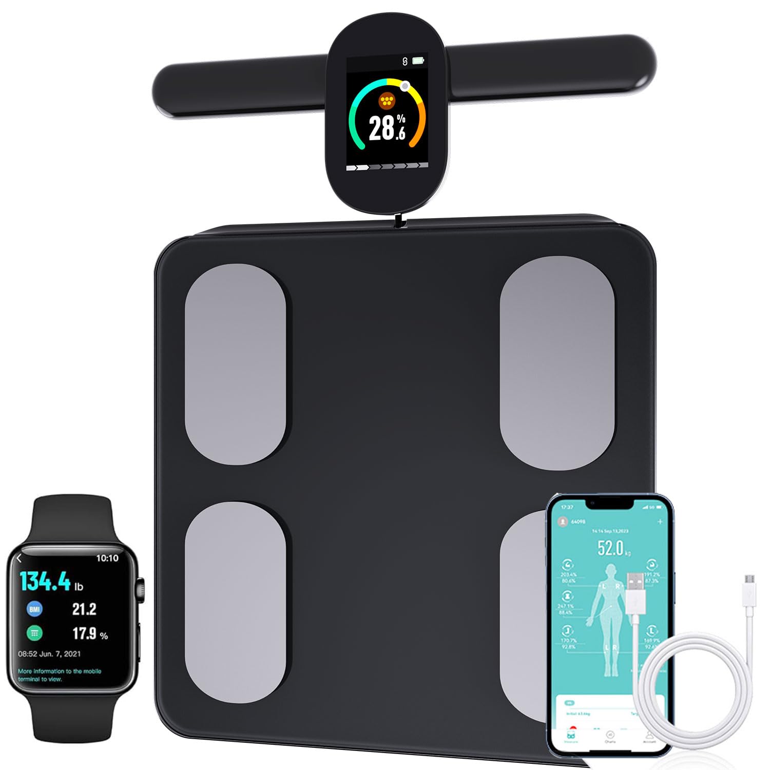 Fitdays Balance intelligente pour l'IMC, la composition corporelle pour le fitness