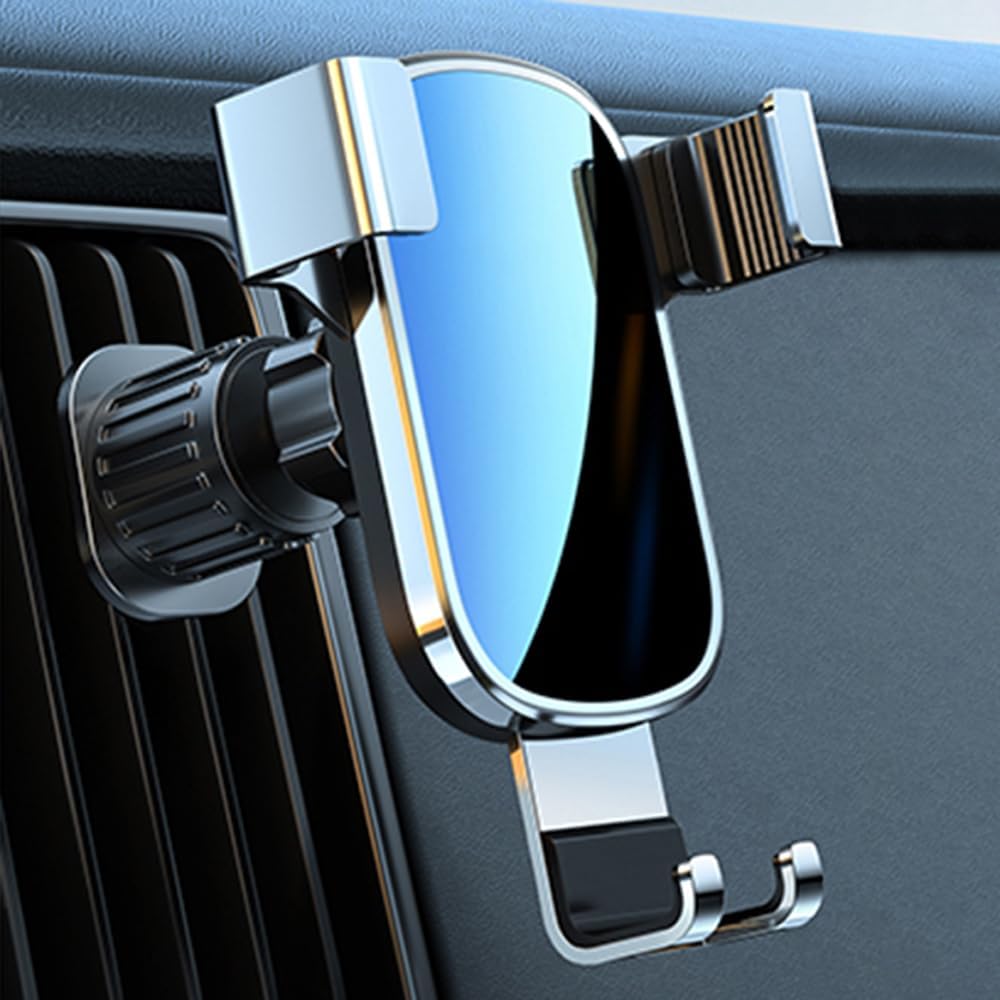 PZSUNIK Mobile Phone Mount for Toyota Yaris Cross PHEV 2024, with 360° Rotatable Viewing Angle and Stable Anti-Shake Air Vent Clip,normal-Silver