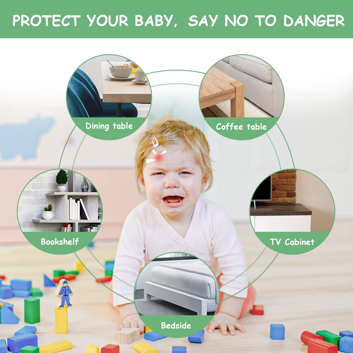 Vicloon Protections Coin de Table pour Bébé,8PCS Protection d'angle Meuble Transparent Forte Force D'adhérence pour Protéger Votre Bébé des Coins Pointus des Meubles (8pcs)