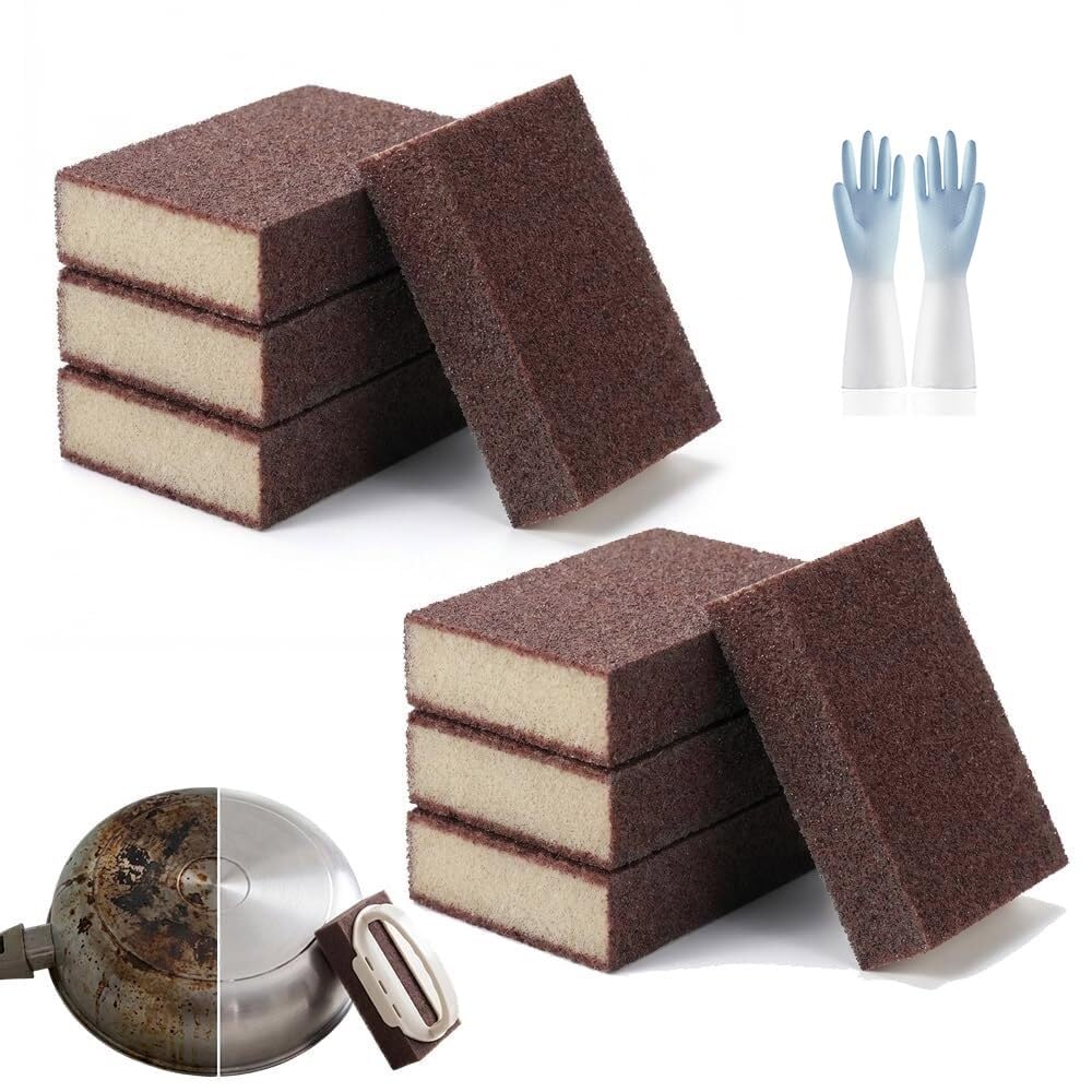 Magic Emery Cleaning Sponge,2026 New Carborundum Sponge, Emery Sponge Brush Eraser Scrub Pad, Pot Scrubber, Cleaning Pots and Pans(8pcs)