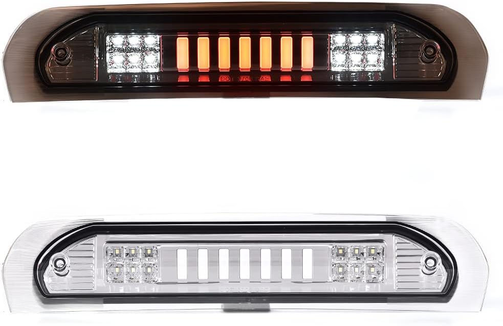 PIT66 LED 3rd Brake Light, Compatible with 2002-2008 Dodge Ram 1500/2003-2009 Dodge Ram 2500 3500 LED Third Brake Light Cargo Chrome Housing Clear Lens 02-09 Ram
