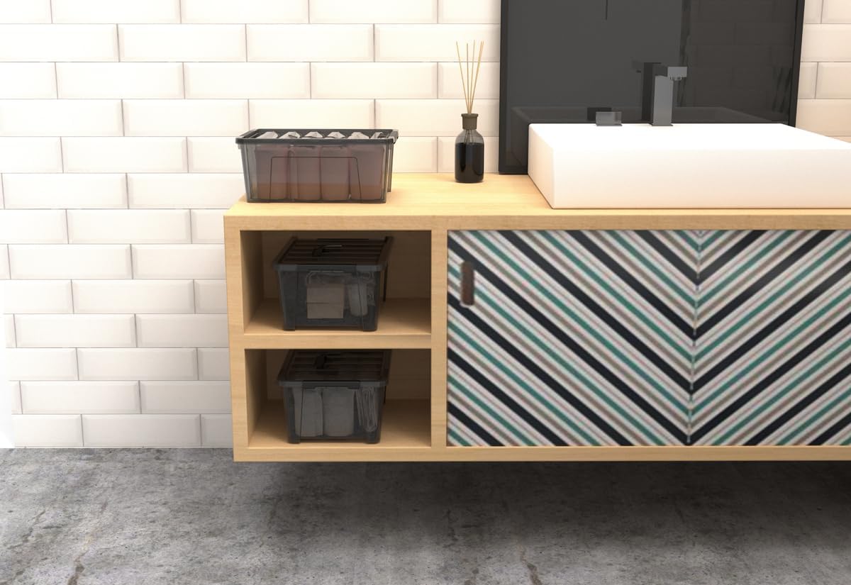 9-Pack Plastic Storage Bins with Lids, 6 Quart Stackable Organization Containers with Latch Buckle.Clear Black