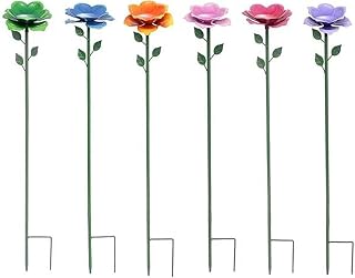 6-Pack Garden Bee Watering Station, Easy 4-Step Assembly Metal Butterfly Feeder Cups with Adjustable Stakes for Outdoor Garden Decor, Bee Bath