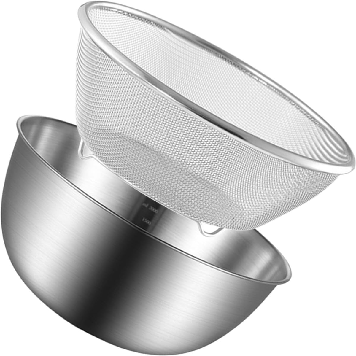 Cesta Escurridora de Acero Inoxidable para Verduras y Arroz, 2 Piezas