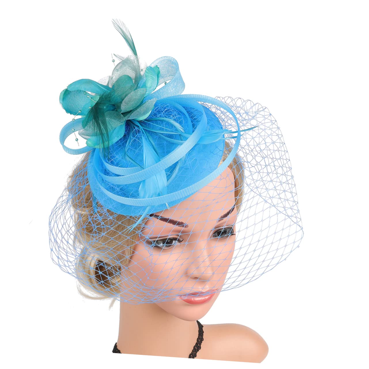 minkissy 2 cappelli da tè per la sposa da sposa copricapo per matrimonio fascinator cappelli per le donne tea party Fascinator Tea Party copricapo 1920 fascia da donna Fascinator fascia