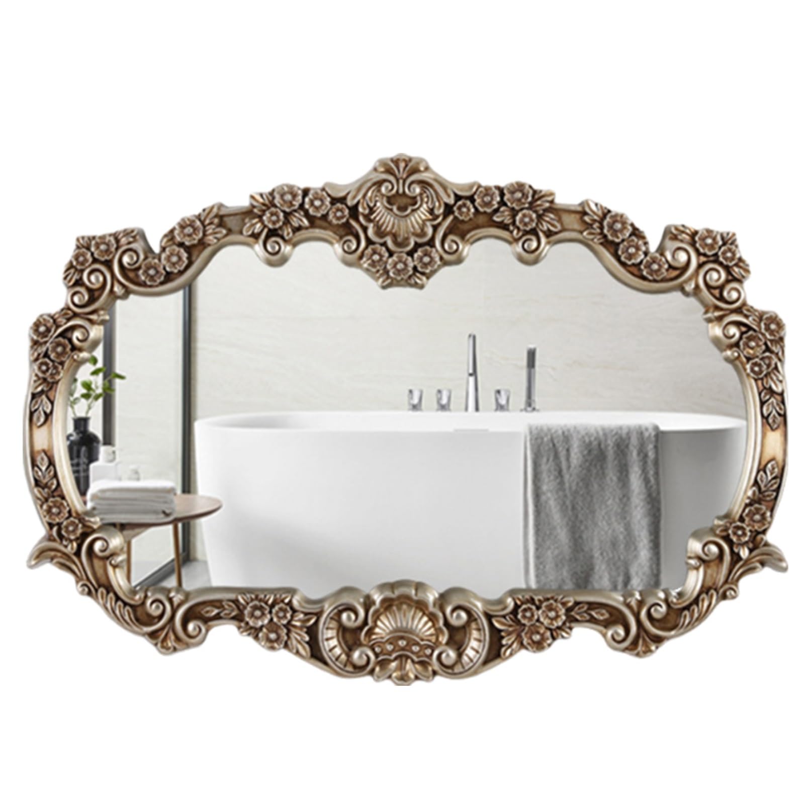 Extra Large Framed Baroque Decorative Mirror, 115x78cm/45x31