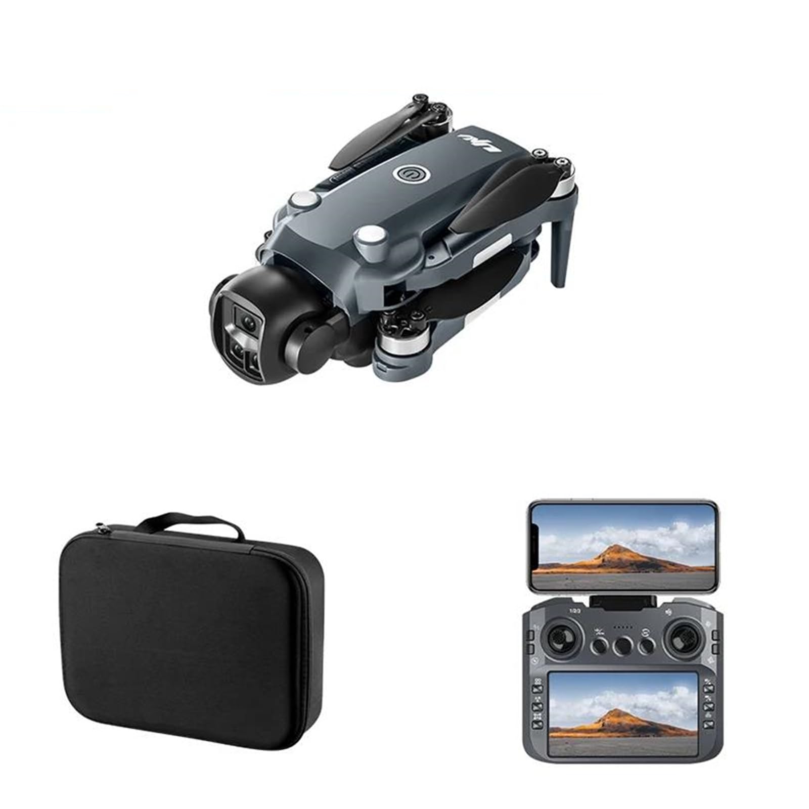 Nero,Single Battery,Drone con Telecamera a28 8k Drone Professionale 8k con Schermo sotto i 249 g Telecomando brushless rc Quadcopter