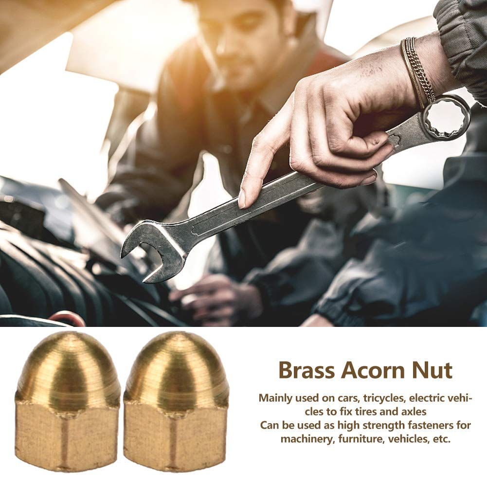 Brass Nuts, Dome Nut Brass Acorn Nut Kit Dome Head Hex Nuts Set Vehicle Fasteners Decorative Nut M3- Brass Acorn Nut for Fix Tires Axles Acorn Nuts (M3(20PCS))