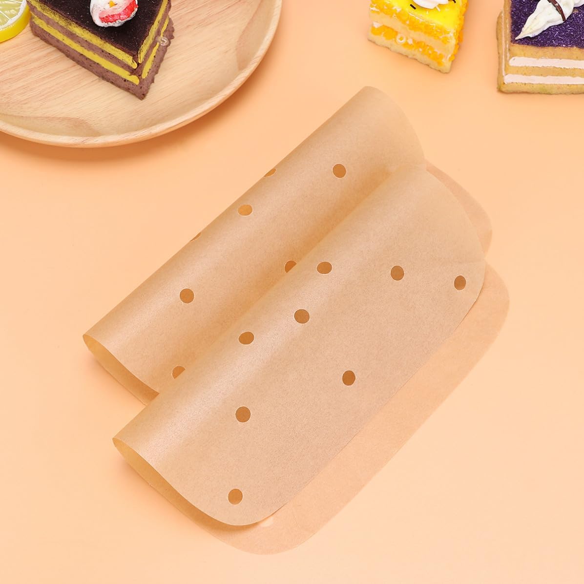 100pcs Air Fryer Paper 100 Sheets Brown Paper Heat Resistant Mat