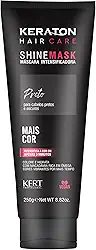 Keraton, Máscara matizadora hidratante, Trata e colore, Para cabelo preto escuro, Shine Mask, 250g, Preto