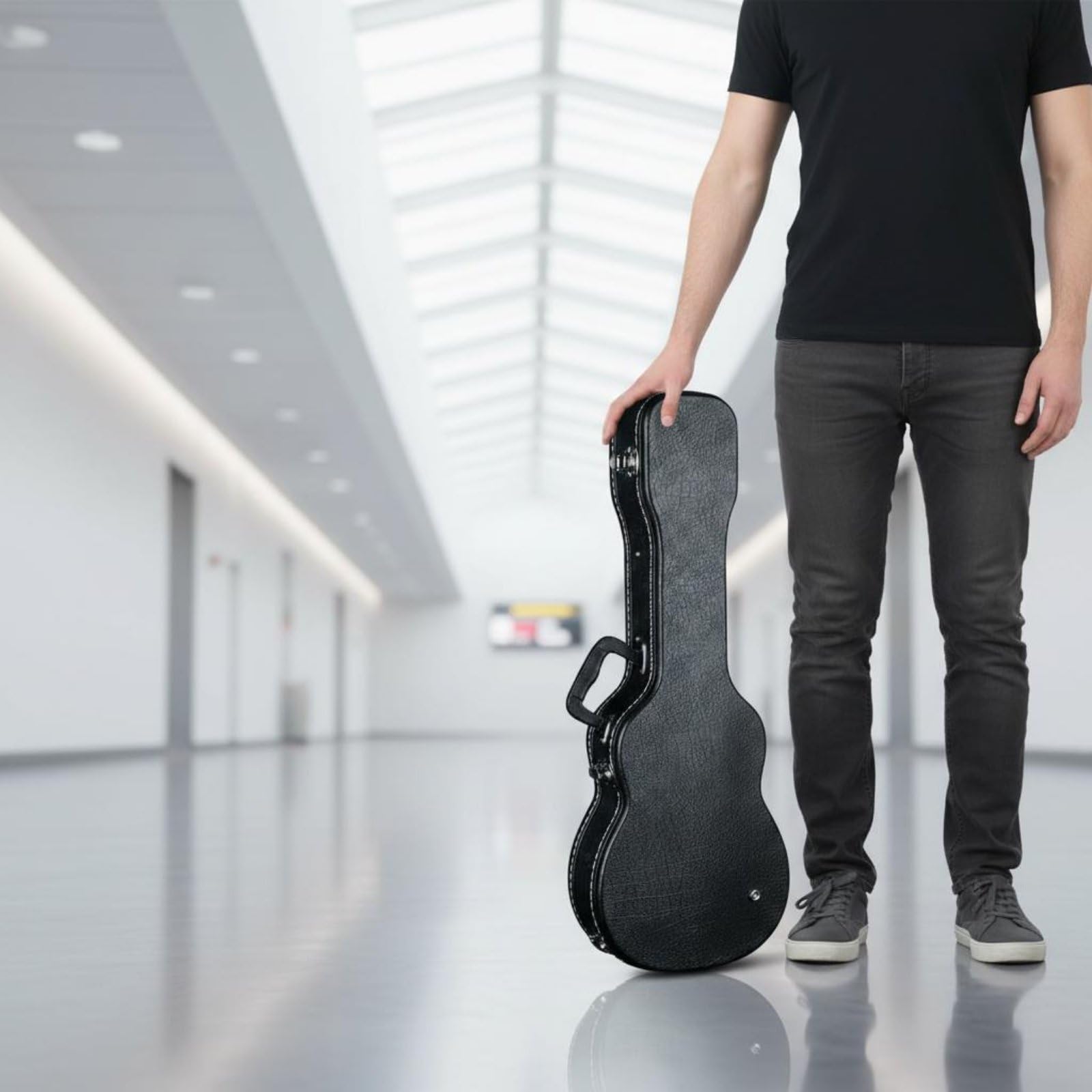 harayaa Custodia per Chitarra con Maniglia Comoda E Forma Compatta con Struttura in Legno E Pelle Pu per Proteggere da Urti E Cadute Adatta per Conservazione E Trasporto