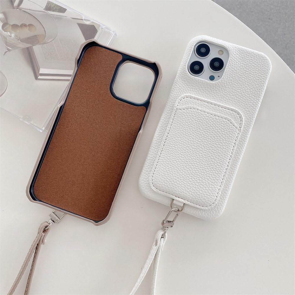 Amazon.co.jp: ライチテクスチャレザーウォレットケース iPhone 15 14