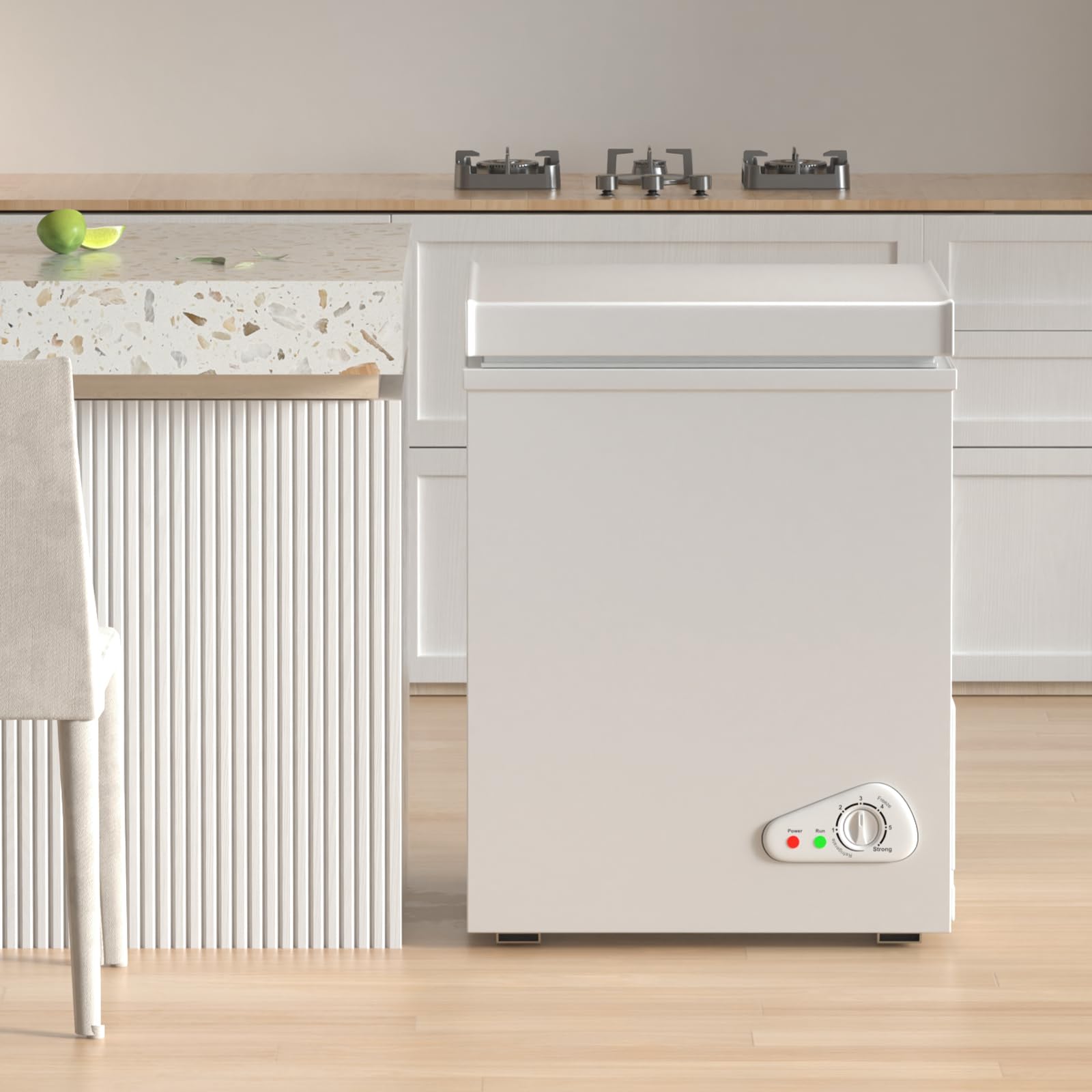 Tabu 10 Cubic Feet Chest Deep Freezer, Large Freestanding Chest Freezer With 7 Level Adjustable Temperature& Removable Storage Basket, Top-Opening,Energy Saving, Black on Fridge.com - View 2