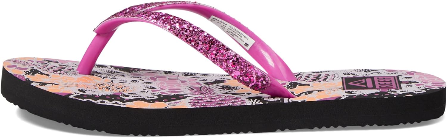Reef Girls Kids Stargazer Print Flip-Flop, Pineapple Floral, 13 Big