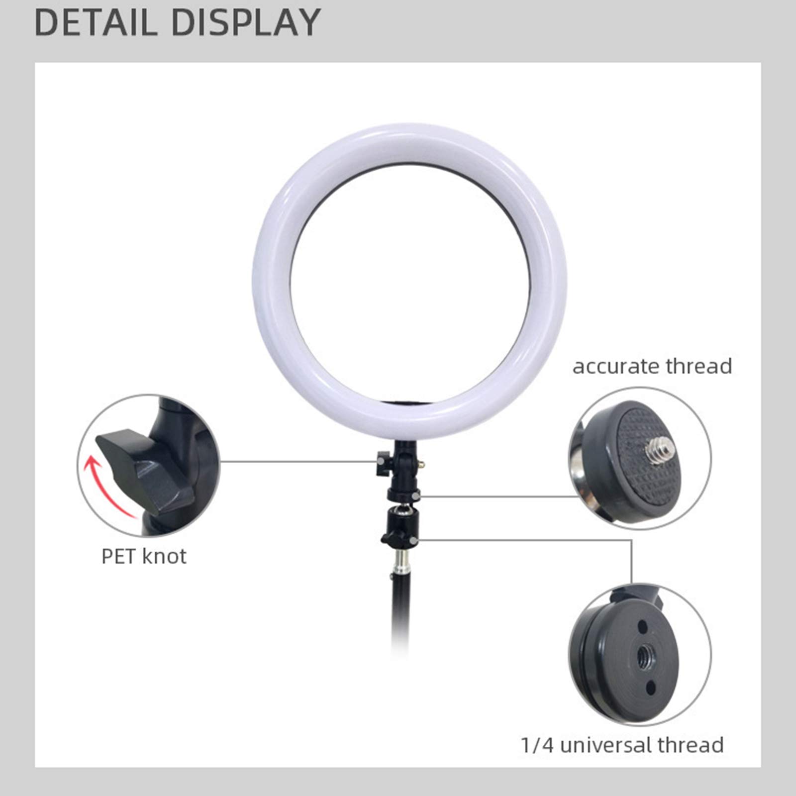 10" Luce LED Anello Treppiedi Lampada Anulare Regolabile 3 Modalità Colore 10 Luminosità con Treppiede da 160cm per Youtube, tik tok, Trucco, Fotografia