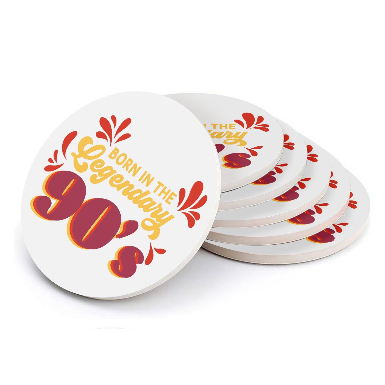 Sous-verre ronds en céramique, dessous de verre vintage anniversaire 108mm