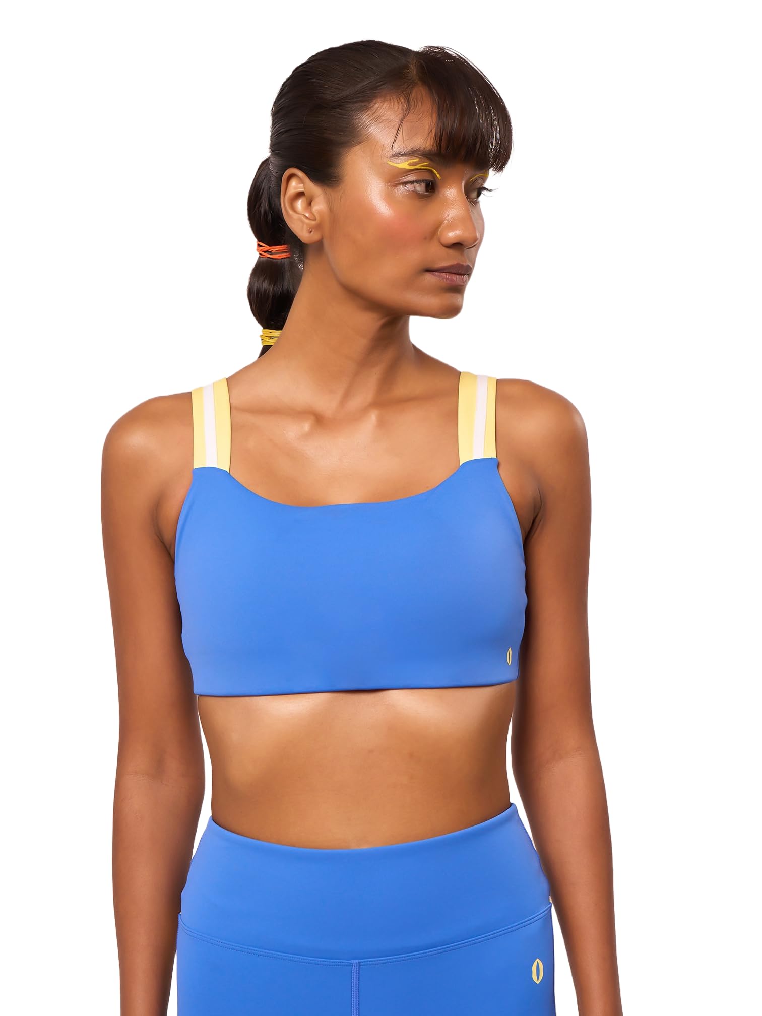Women Breathable Sweat-Wicking Sports Bra with Supportive Contrast Straps | Nylon Spandex Activewear Bra for Gym, Training, Running & Athleisure Wear-image-28