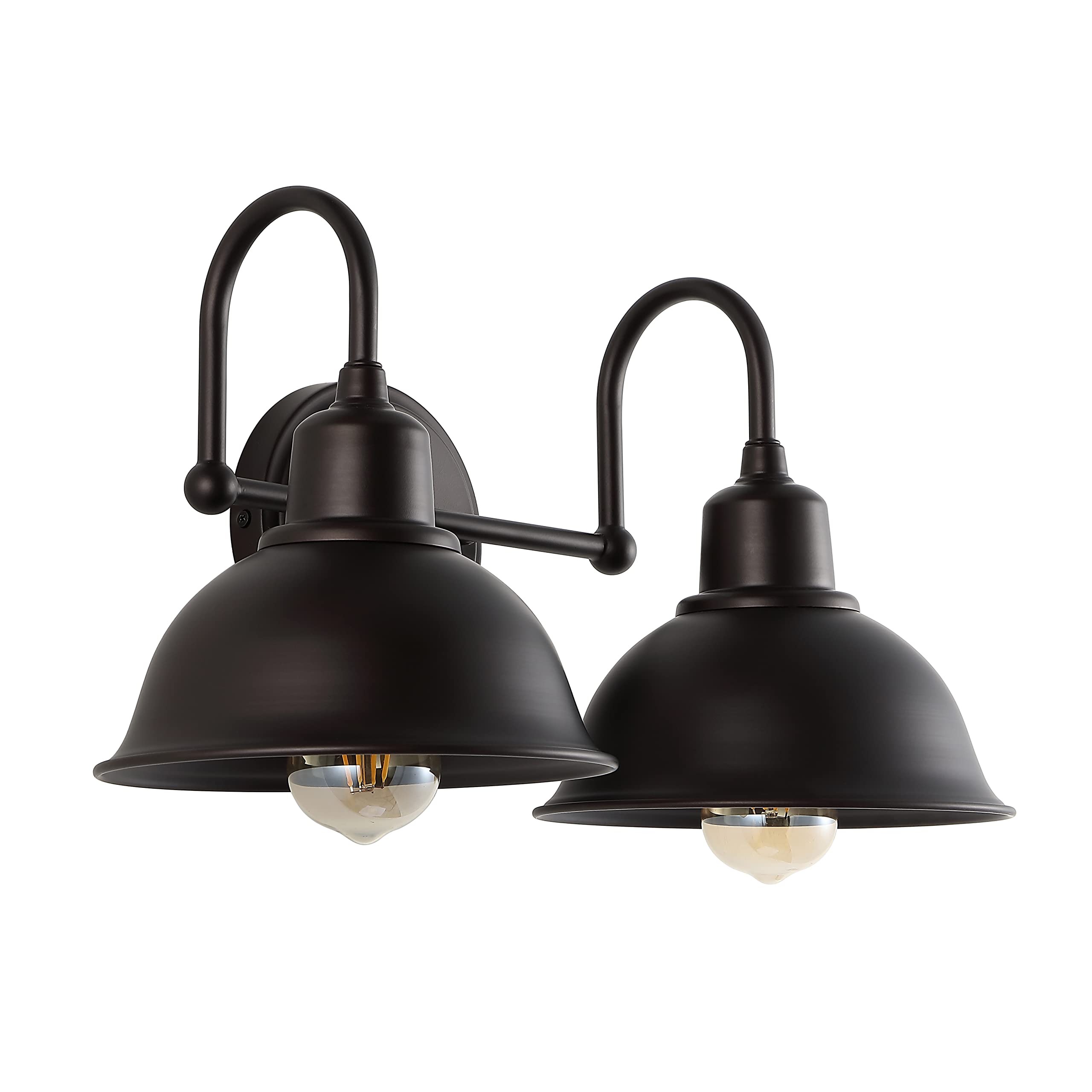 JONATHAN Y Frisco 17.25" Farmhouse 2-Light Metal Vanity, Oil Rubbed Bronze