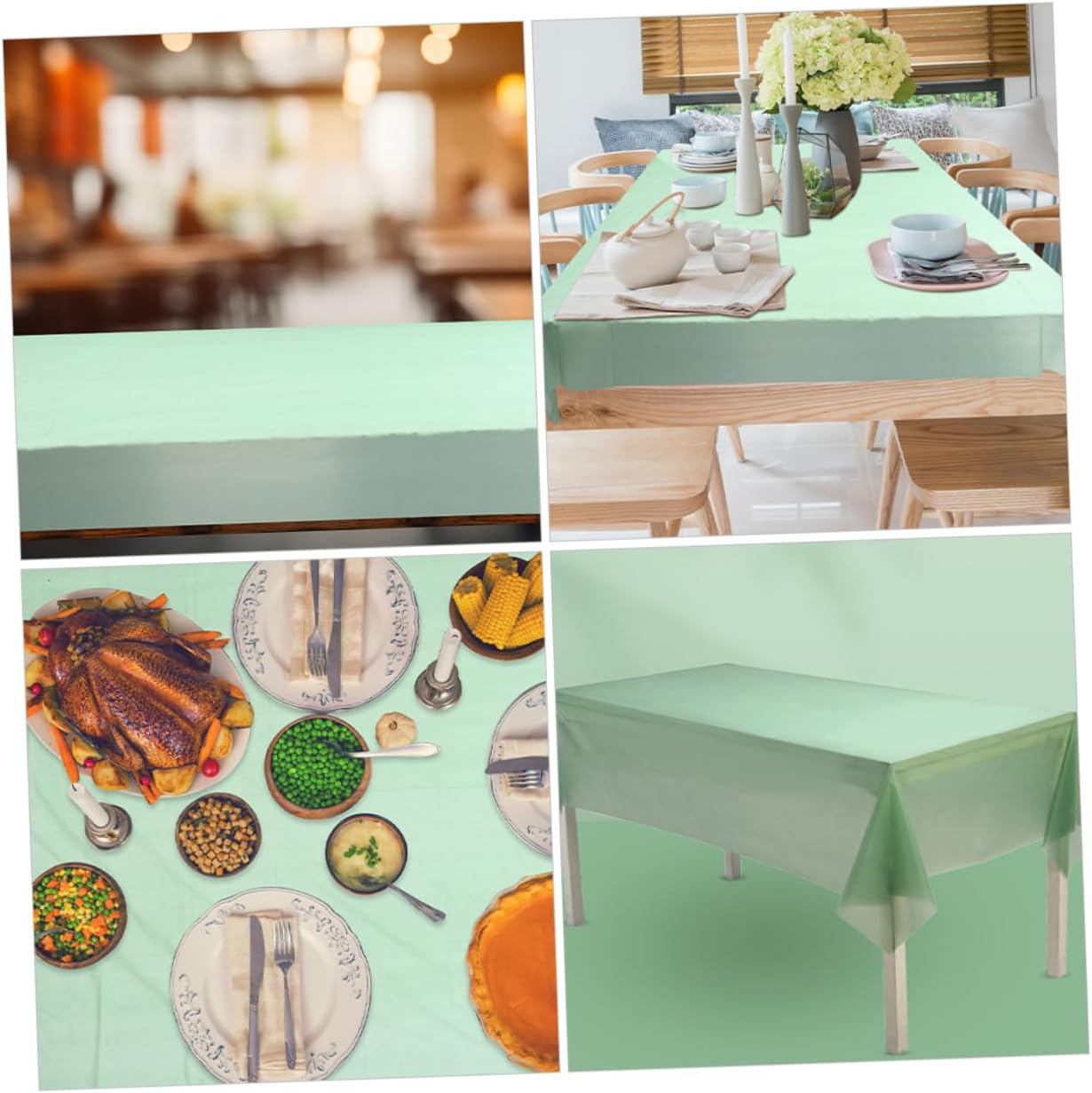 PRETYZOOM Rectangular Solid Color Tablecloth for Wedding Party Birthday Decorations