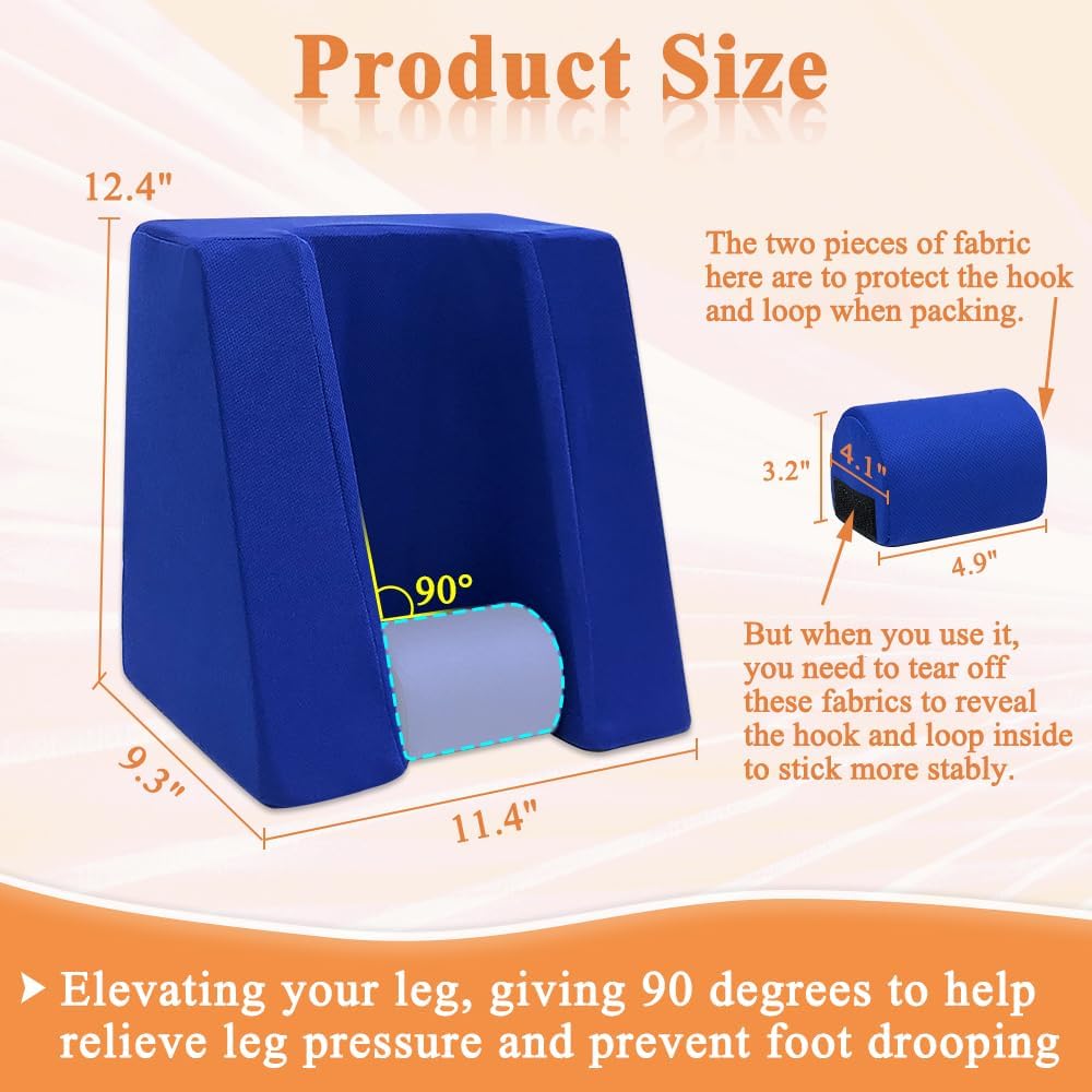 Zelen Knee Surgery Pillow Leg Elevation Pillow for After Knee Surgery Acl Recovery Leg Sleeping Knees Pillow Wedge Elevated Leg Pillow Elevation Foam Wedge Ankle Support Pillow for Legs Circulation