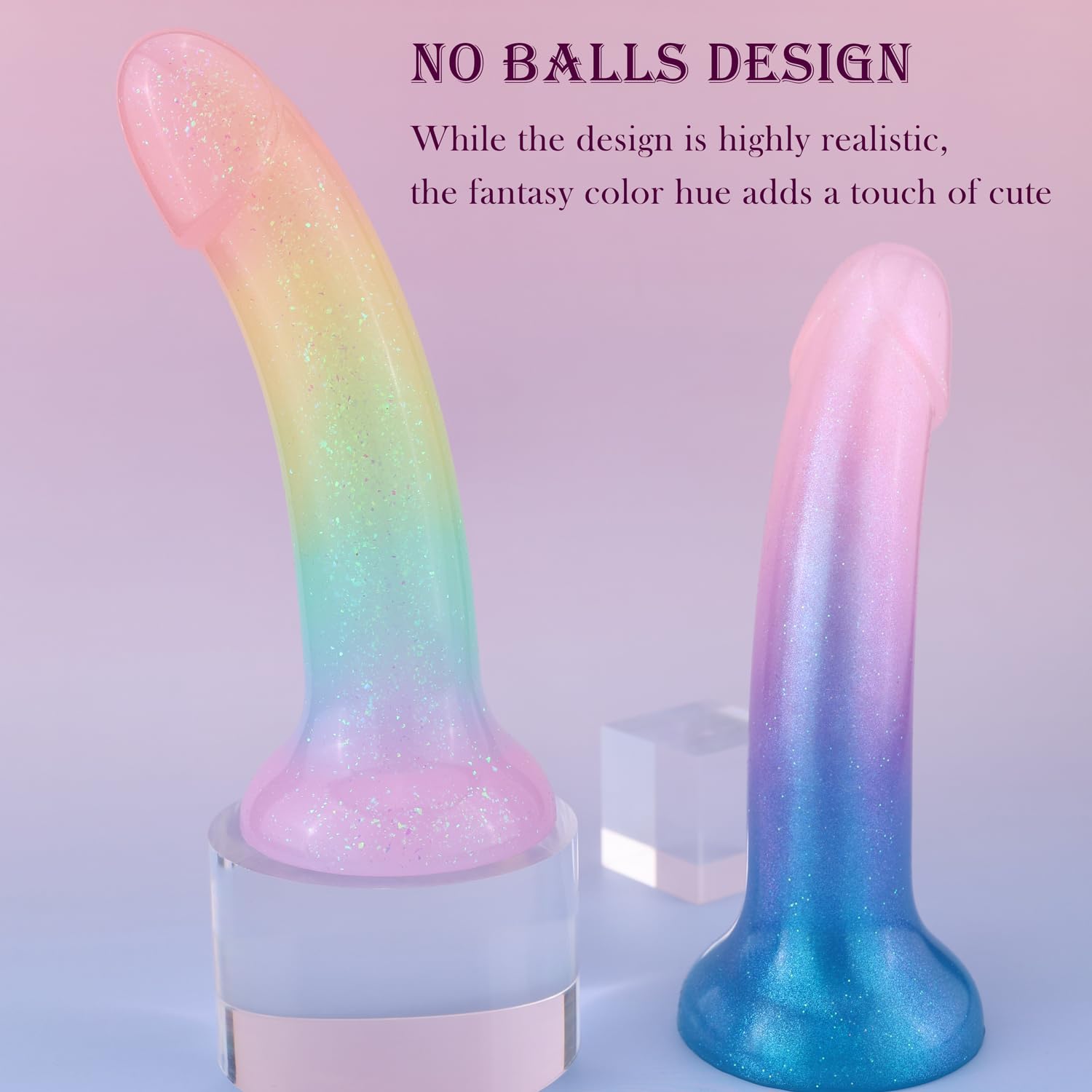 7 Inch Realistic Dildo for Beginners,Rainbow Silicone Sex Toy for Vaginal Anal Play,Adult Clitoris G-spot Prostate Stimulator with Strong Suction Cup for Women Men Hands-Free Masturbation