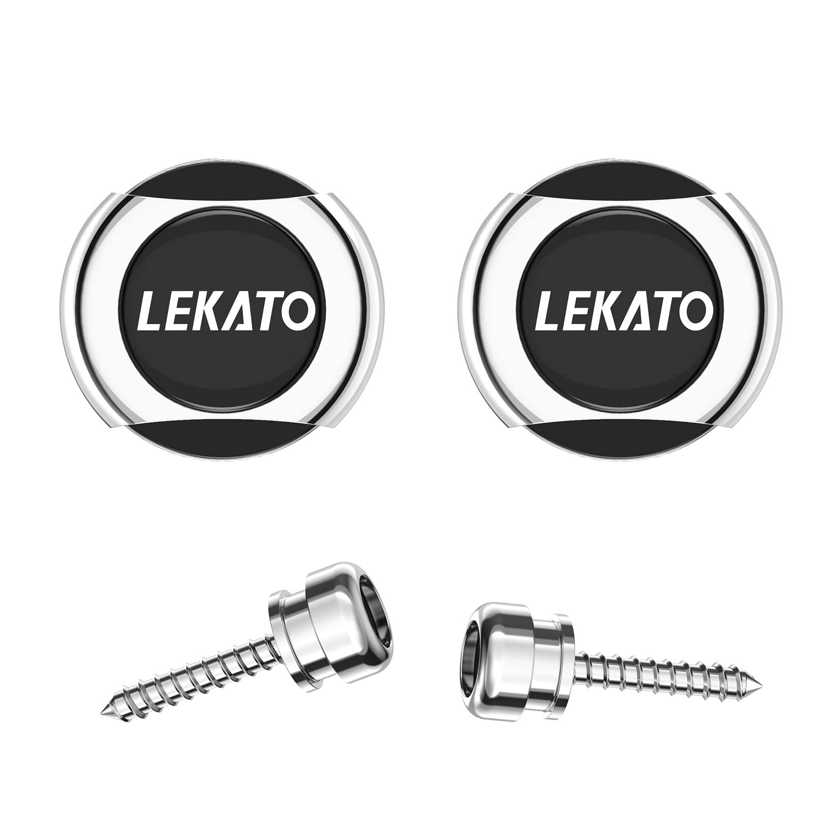 LEKATO Verrou de sangle de guitare pour basse et boutons de sécurité à libération rapide pour guitare électrique, acoustique, basse, ukulélé (argent)