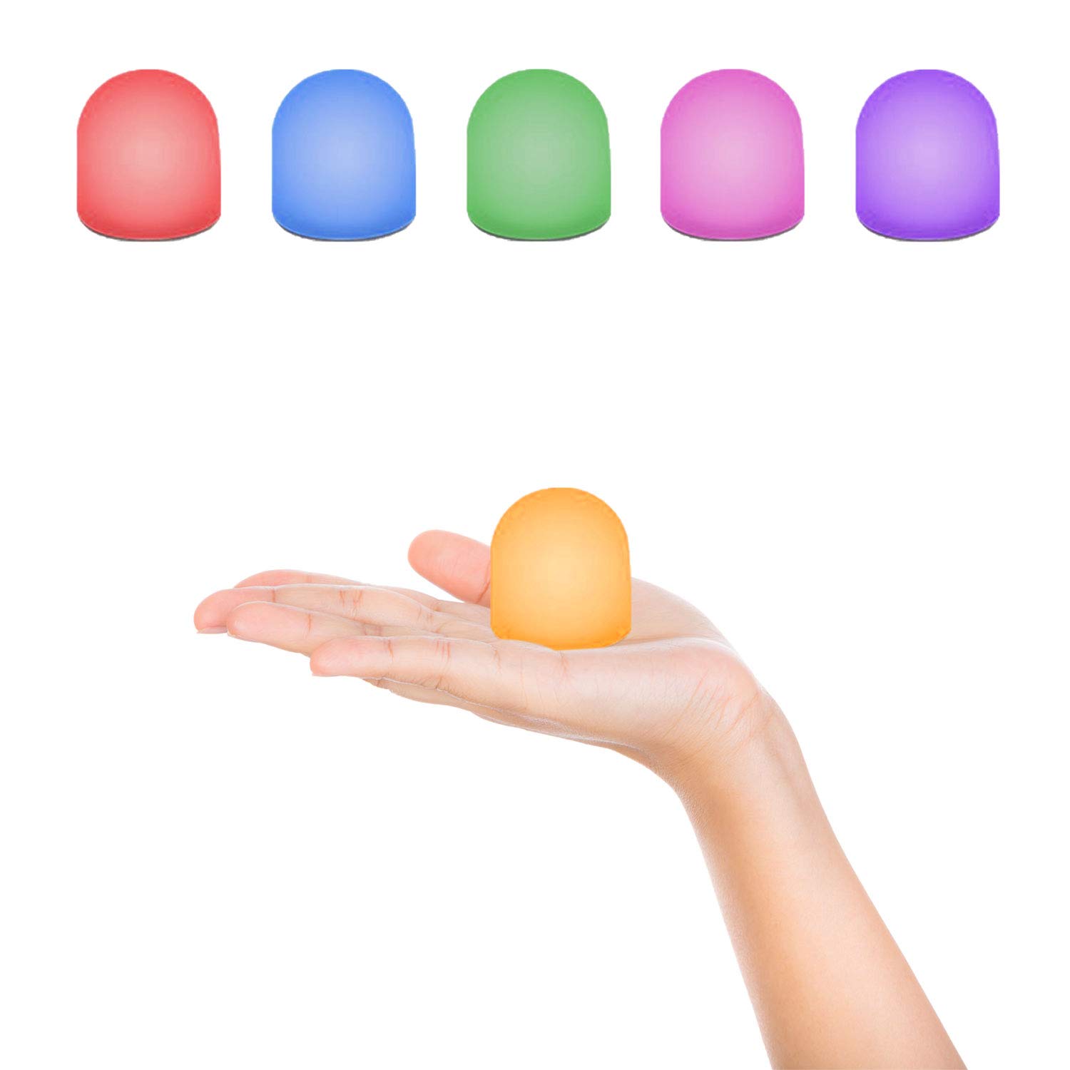 6 x Egg Shaped Colour Changing Mini Night Light, Relaxing LED Mood Lighting - for Children’s Bedroom, Playroom, Classroom - Battery Powered