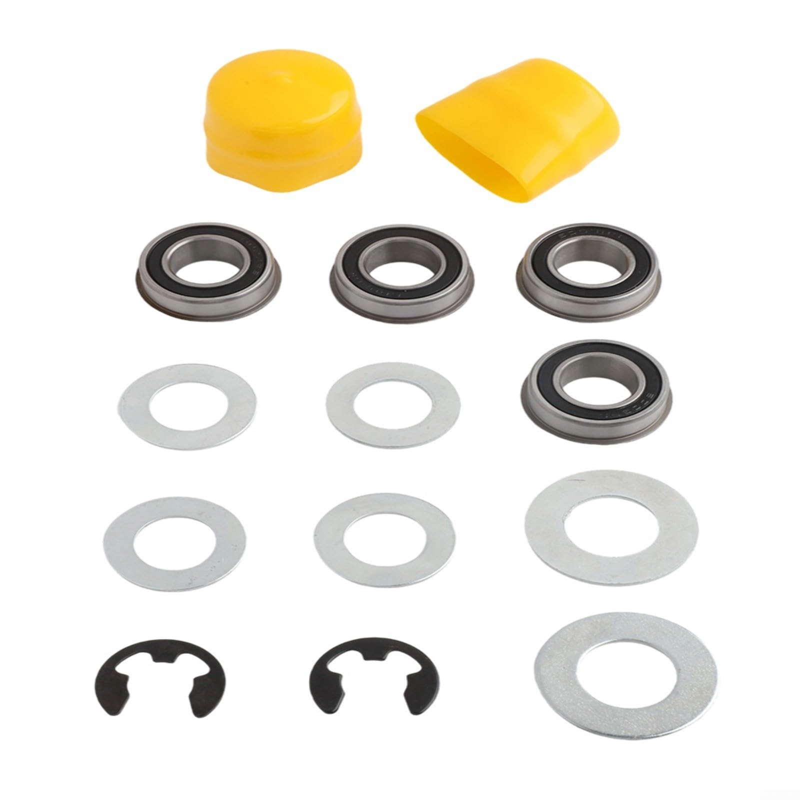 Kit de rodamientos de buje de rueda delantera para Craftsman para cortacésped POULAN, juego de conversión de goma de metal de 19 mm, piezas de actualización fáciles de instalar (amarillo)