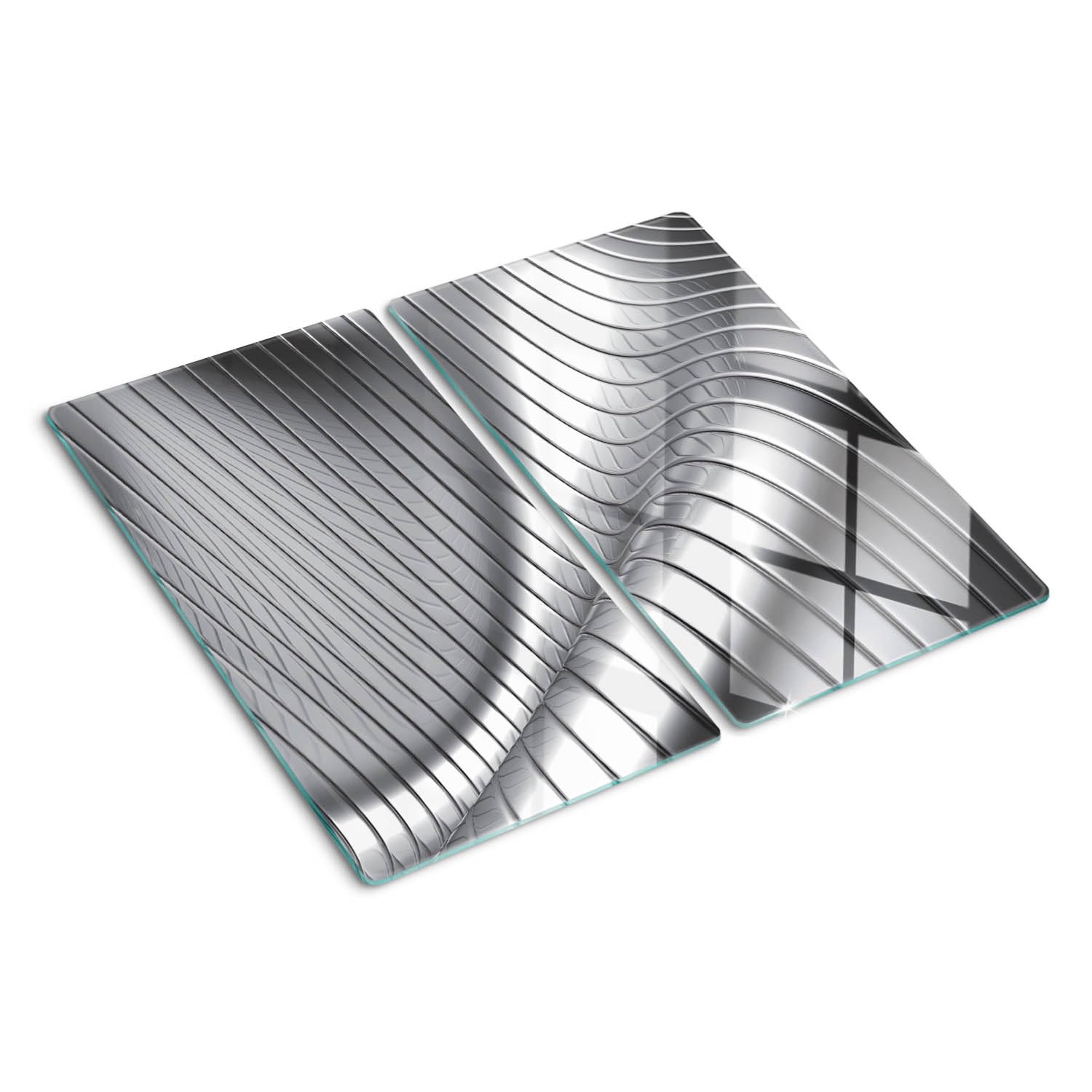 Planche à découper en verre contact alimentaire décor grille