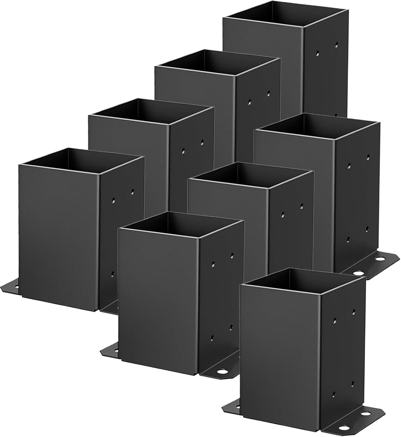 4x4 Post Base, 4x4 Post Bracket 8PCS, Inner Size 3.6x3.6 inch Fence Post Anchor, Wood Post Brackets for Pavilion Deck Railing Support Deck Base Plate 4'' X 4''--8pcs