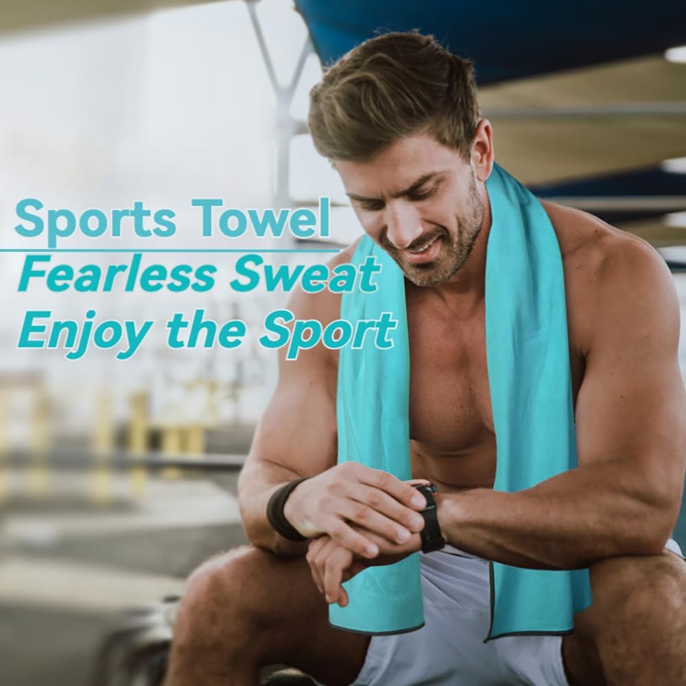 Microfiber Towels 50"X 23", Quick Dry Sweat Towel for Face Neck Body, Absorbent Oversized Travel Towel for Sports Beach Hiking Backpacking Swim Yoga (2*Yellow)