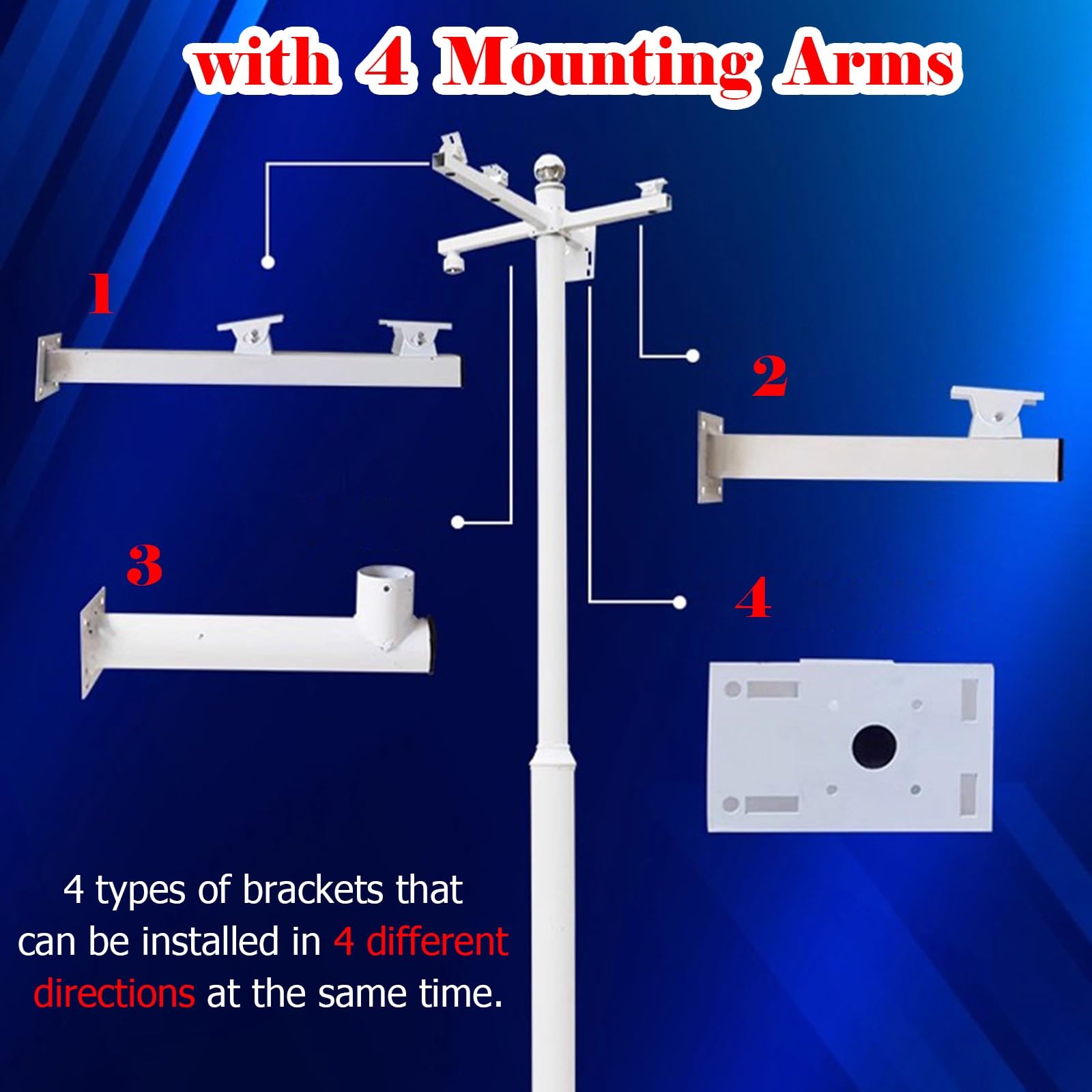 Palo per Telecamera di Sicurezza Palo Metallico per Telecamera di Sicurezza per Esterni, Supporto per Telecamera con Montaggio a Terra per Giardini/parcheggi/aeroporti(177in/450cm)