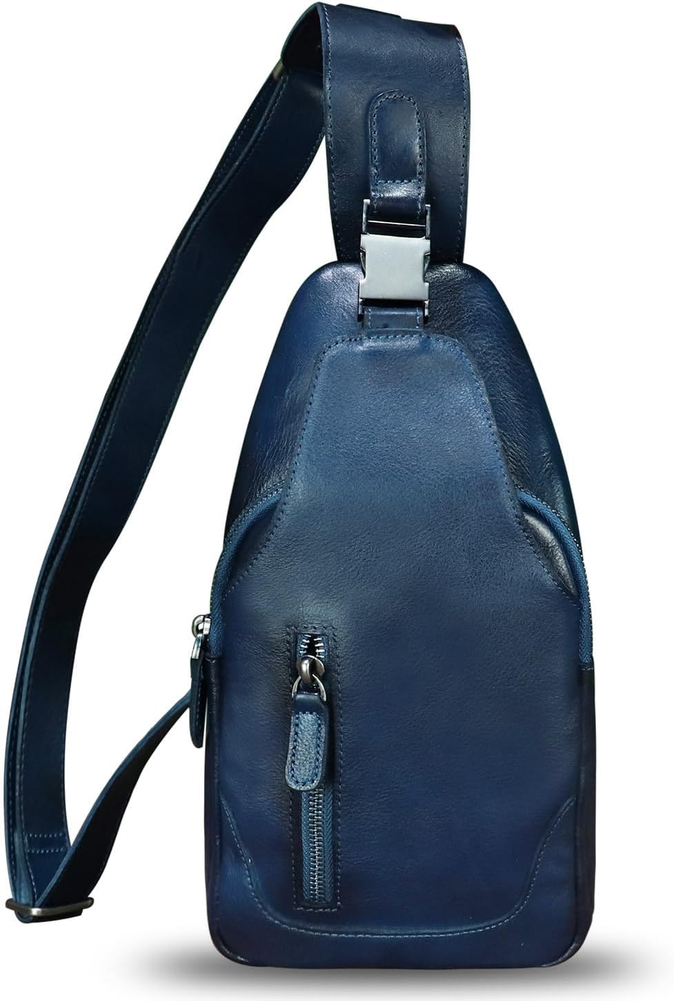 LRTO Genuine Leather Silng Bag for Men and Women Fashion Real Leather Sling Backpack Shoulder Crossbody Bag Chest Purse - Image 2