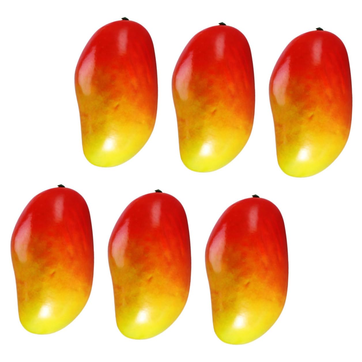 Artificial Fruit Decor 6pcs Set, Realistic Plastic Mango Simulation Fruit Models, Vivid Home and Wedding Window Display Props, Photo Shoot Accessories