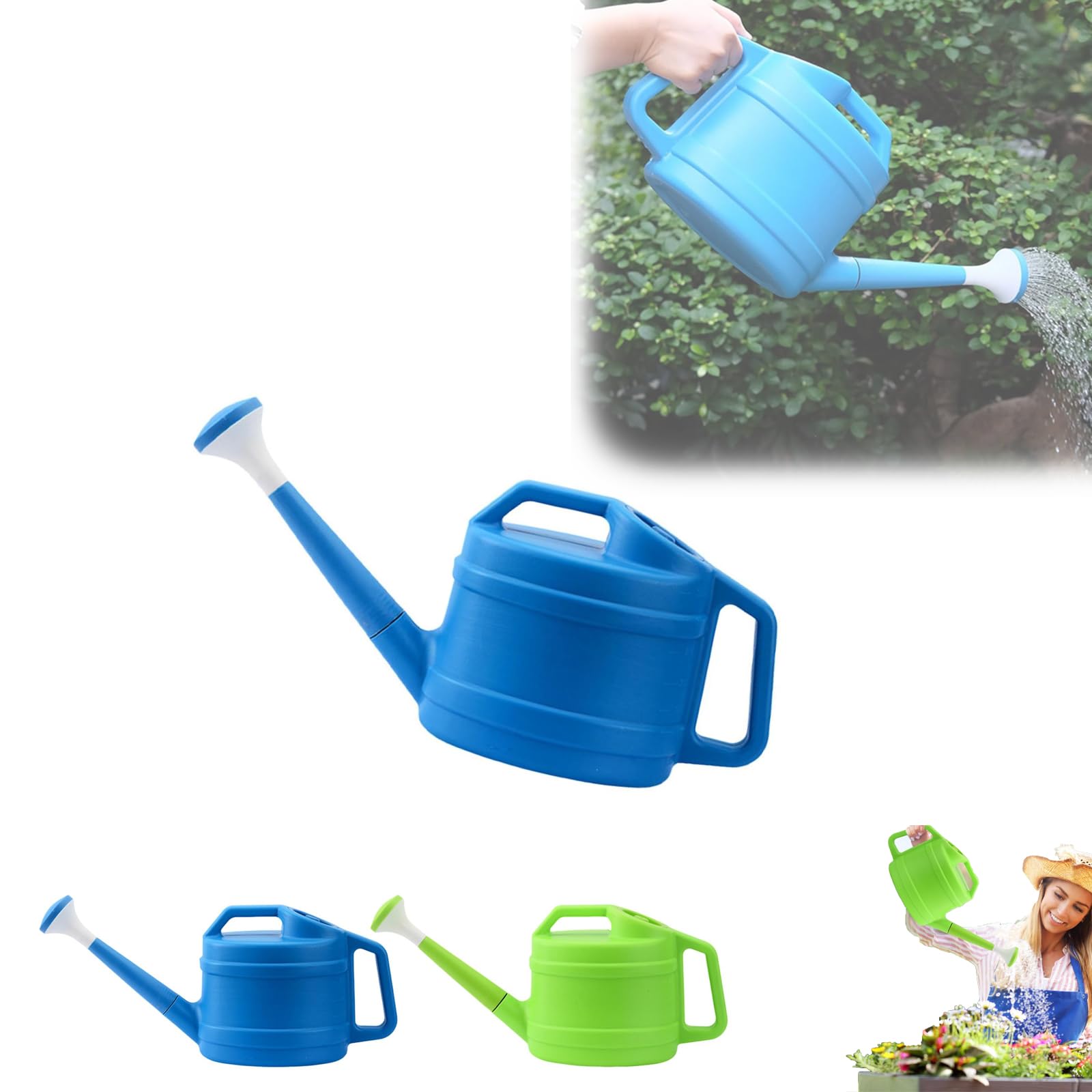 Watering Can, Small Watering Can with Removable Long Spout for Indoor and Outdoor Plants, Perfect for Flowers, Gardens, and Houseplants (Blue)