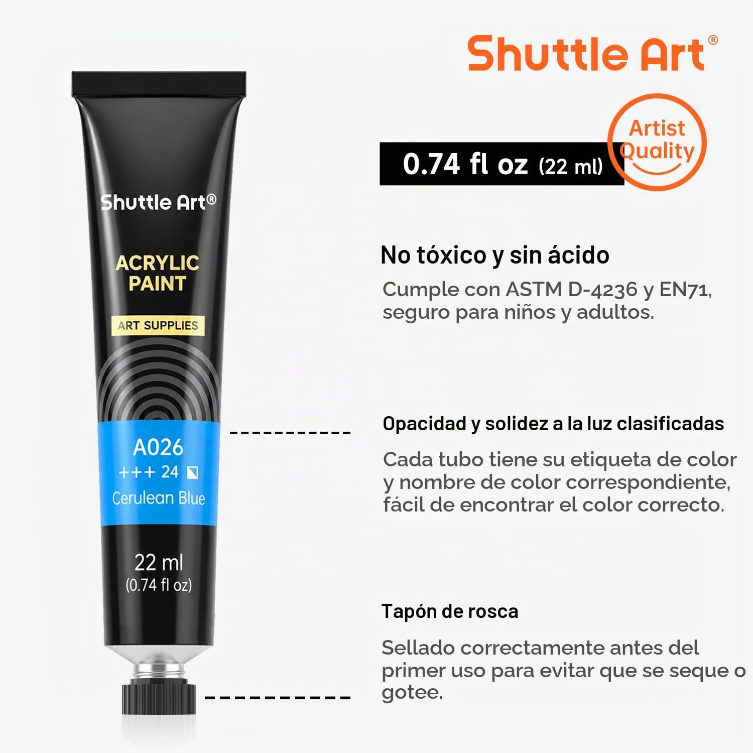 Shuttle Art 82 Pack Kit Pinturas Acrilicas 66 Tubos (22ml), Acrílico en Colores Ricos con 10 Pinceles, No Tóxicos, Ideales Pintura para Tela, Lienzo, Madera, Arcilla, Cerámica para Adultos y Niños