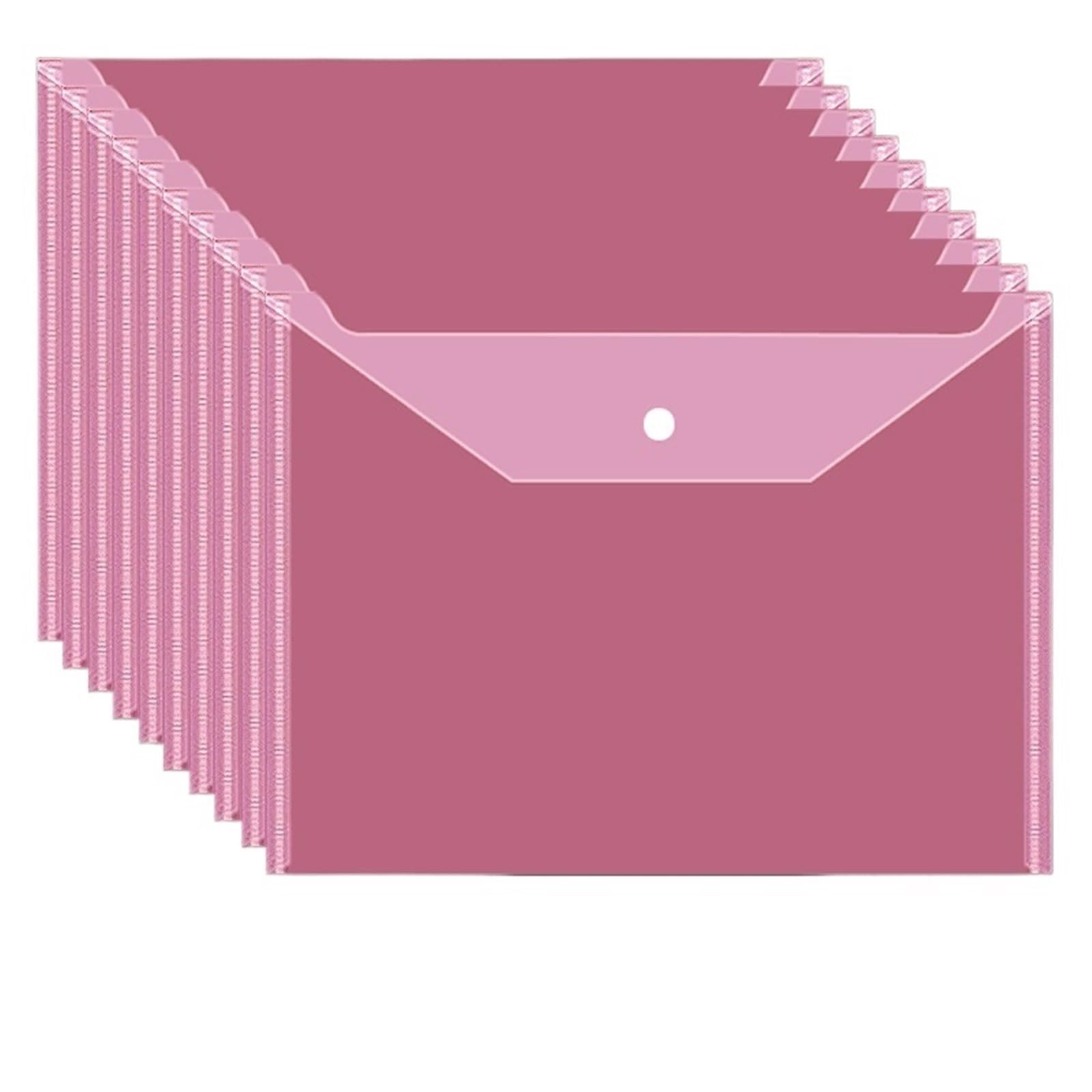 Carpeta Transparente Bolsa de archivo A4 transparente y gruesa 20 piezas, sarga, con cierre a presión, for almacenamiento datos en la oficina Para Archivar(Color 4)