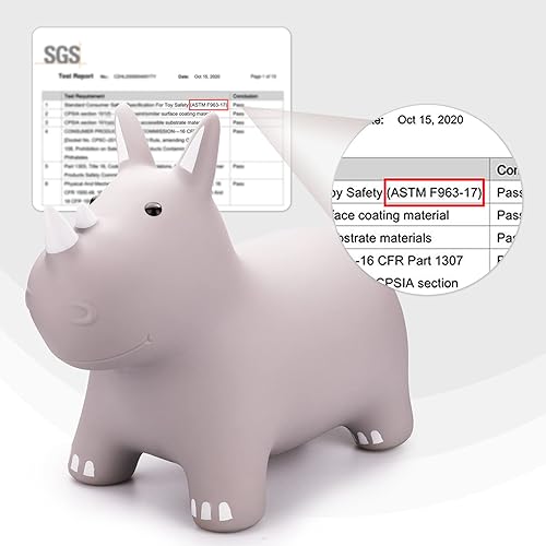 Vista 69 de ZOOJOY Bee Bouncy Animals Hopper, tolva inflable para rebotar, para interiores y exteriores, juguetes para saltar de rebote para niños pequeños