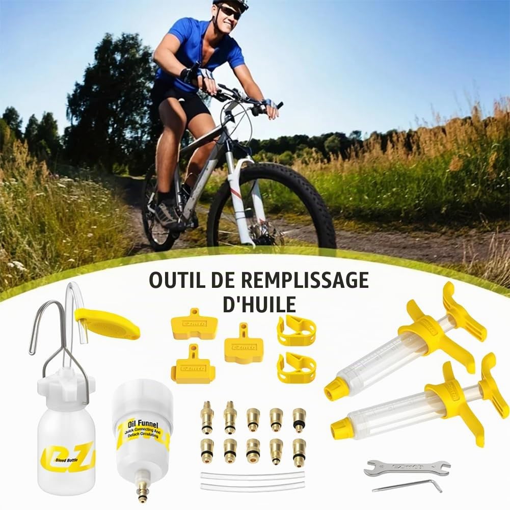 Kit Purge Freins, Kit de Purge de Frein de Vélo pour Shimano, MAGURA, TEKTRO, TRP Hydraulic Disc Brakes, Kit Purge Frein VTT